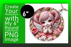 Elegant Keychain Round Design PNG , 3D Cupid Product Image 1