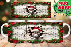 3D Holiday Wall Caper Mug Wrap 11oz Sublimation Product Image 1