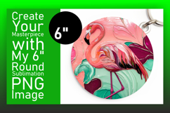 Elegant Circle Coaster PNG Artwork , Flamingo Product Image 1