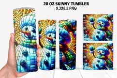 Snowman Skinny Tumbler 20oz Wrap Design, Christmas Tumbler Product Image 1