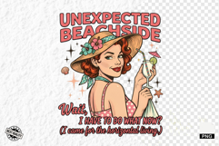 Funny Vintage Summer Beach Girl Clipart Product Image 1