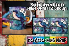 Unique sunsets 11oz 15oz sublimation wrap, 3D Bird Product Image 1
