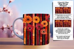 Spring Striped Flower Mug Wrap - Vibrant Delight Product Image 1