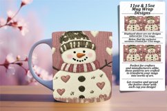 Trendy 15oz Mug Wrap Png Template , Snowman Product Image 1