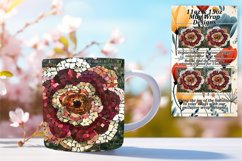 Glittery Flower Mug Wrap Design 11oz 15oz Product Image 1