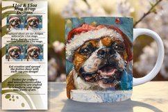 Peeking Dog Winter Art Christmas Mug Wrap Sublimation 11oz Product Image 1