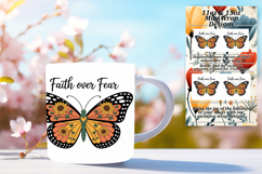 Lovely 15oz Mug Wrap Png Artwork , Butterfly Product Image 1