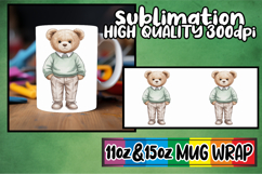 Breathtaking style sublimation 11oz 15oz mug wrap, Teddy Bea Product Image 1
