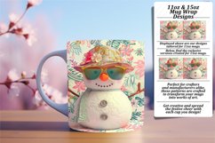 Festive Snowman Sublimation Mug Wrap 11oz/15oz Holiday Product Image 1