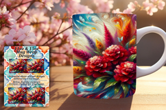 Fresh 15oz Mug Wrap Png Design , Flowers Product Image 1