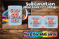 Glowing hearts 11oz 15oz mug wrap, Christian Product Image 1