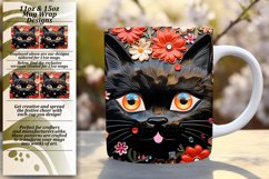 3D Cat Artistry Beyond Imagination: Vibrant Mug Wrap Product Image 1