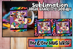 Luminous afternoons 11oz 15oz sublimation wrap, Cute Cow Product Image 1