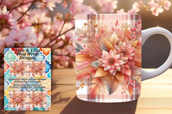 Sophisticated 15oz Mug Wrap Png Design , Autumn Flower Product Image 1