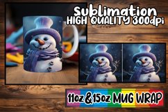 Holiday Snowman Mug Wrap - Cheerful Sublimation Product Image 1
