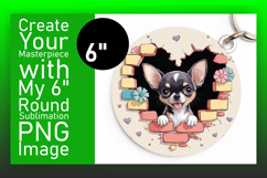 Vibrant Circle PNG Sublimation Design , Cute Dog Product Image 1
