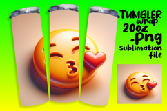 Sublimation Ready 20oz Tumbler , 3D Emoji Product Image 1