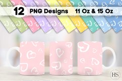 12 Pastel Colors Hearts Mug Sublimation Bundle, Mug Wrap Product Image 1