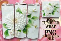 3D Floral Tranquility: Tumbler Wrap Sublimation Product Image 1
