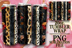3DBold 3D Leopard Flower Tumbler Wrap Patterns Product Image 1