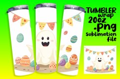Cheerful Spring Easter Ghost Tumbler Wrap: Playful 20oz Product Image 1