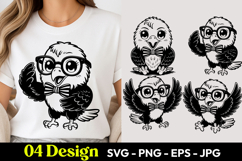 Smart Owl Cartoon SVG PNG Product Image 1