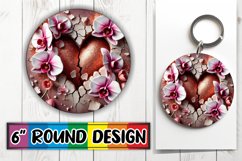 Joyful Round Keychain Magic PNG, 3D Heart Product Image 1