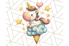 Cute Dessert Unicorn PNG Clipart with Cupcakes &amp; Candies Product Image 3