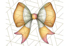 Muted Halloween Bow Clipart, Fall Ribbon PNG Autumn Hair Bow Product Image 3
