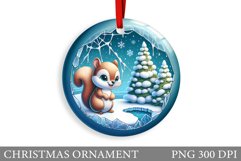 Cute Squirrel Christmas Ornament. Cute Squirrel Sublimation Product Image 1