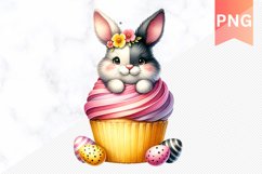 Easter Bunny And Cupcake Sublimation - Clipart PNG Product Image 1