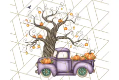 Halloween Cottagecore Truck PNG Clipart, Fall Style Clip Art Product Image 3