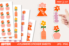 Flowers In Vases Sticker Sheets | House Plants Stickers Product Image 1
