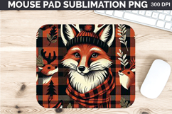 Watercolor Fox stock Mouse Pad Sublimation - Christmas PNG Product Image 1
