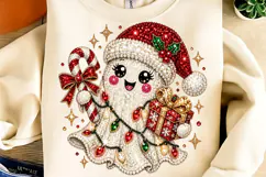 Rhinestone Glam Christmas Ghost PNG, Funny Christmas PNG Product Image 2