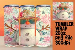 Holiday Snowman Sublimation Tumbler Wrap 20oz Summer Cheer Product Image 1