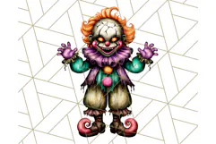 Creepy Clown Halloween PNG Clipart, Spooky Circus Art Product Image 3