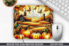 Pumpkin Mouse Pad Sublimation, Halloween Mouse Pad PNG Product Image 1