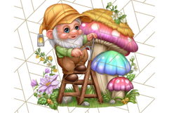 Gnomes at Work Clipart PNG, Cute Gnomes PNG Illustration Product Image 3