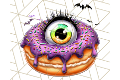 Halloween Donut Clipart PNG, Cute Spooky Doughnut Art Product Image 3