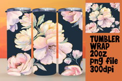 LUXE 20oz Tumbler Graphic for Sublimation , Flower Pattern Product Image 1