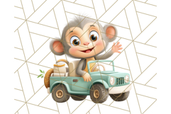 Zoo Monkeys Clipart, Cute Cartoon Jungle Monkeys PNG Product Image 3