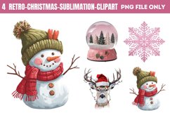 Retro Christmas Sublimation Clipart PNG Product Image 1
