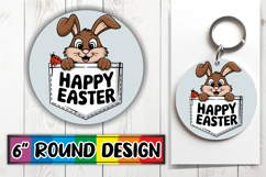 Sublimation Circle Ornaments PNG, Easter Animals Product Image 1
