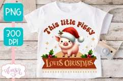 Piggy christmas design PNG, Cute Christmas sublimation Product Image 1