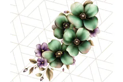 Gothic Floral PNG, Dark Aesthetic Flowers Clipart Print Product Image 3