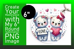 Trendy Round Design Sublimation Artwork , Valentine Bear Product Image 1