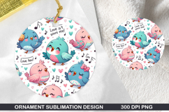 Cute Birds Stained Glass Ornament PNG, Digital Download File Product Image 1