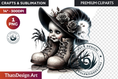 Halloween Character Boots - Spooky Gothic Clipart PNG Product Image 1
