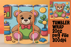 BOLD 20oz Tumbler Wrap for Customization , Cute Bear Product Image 1